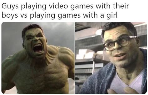 Playing Games with Girls | Angry Hulk vs. Civil Hulk | Know Your Meme