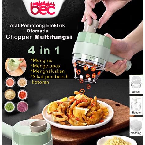 Jual Food Chopper Electric 4in1 Blender Portable Penggiling Bumbu