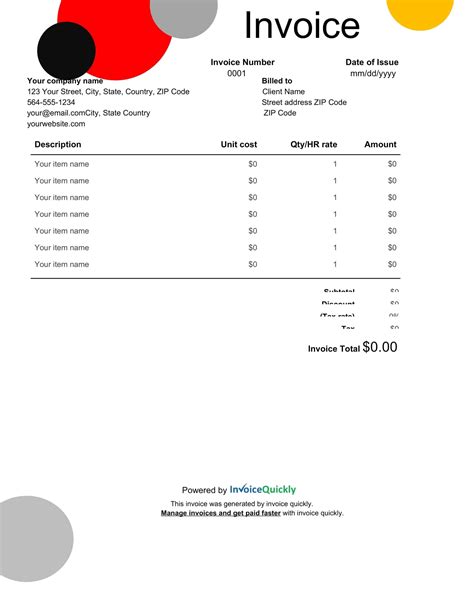 Free Printable Trucking Invoice Templates Excel Sample