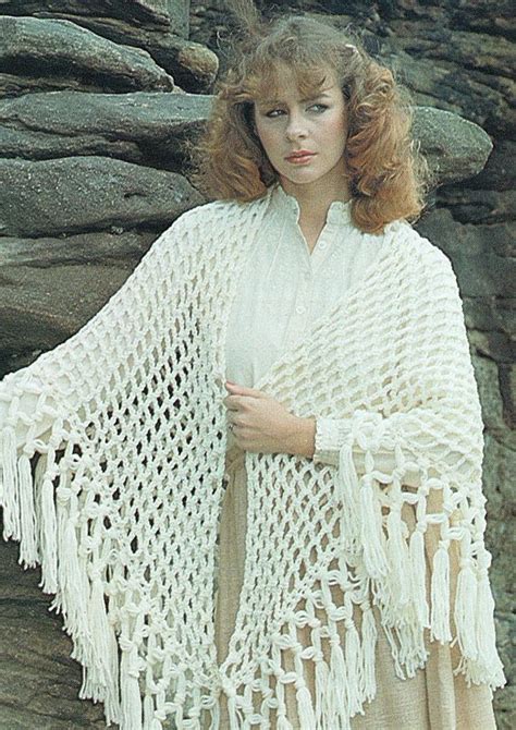 Pdf Vintage Womens Ladies Romantic Fringe Shawl Irish Crochet Etsy Uk Irish Crochet Patterns