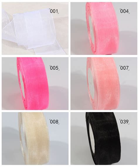 Mm Wide Nylon Organza Ribbon Roll Colors Available