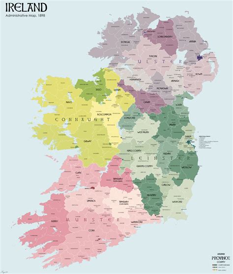 Gran Detalle Administrativas Divisiones Mapa De Irlanda Irlanda