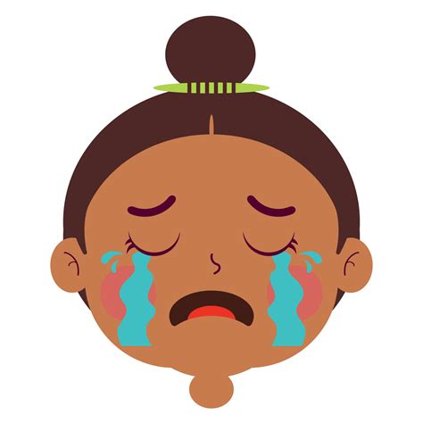 Girl Crying Face Cartoon Cute 14319048 PNG