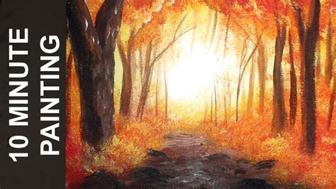 Misty Autumn Forest Landscape Painting