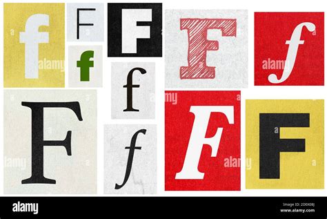 Paper Cut Letter F Collage Newspaper Cutouts Creative Scrapbooking