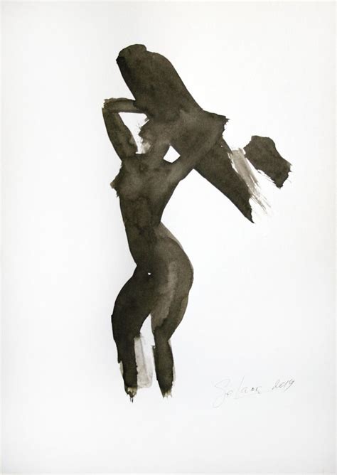 NUDE MODEL 9 Ink Drawing Salana Art Svetlana Samovarova Artfinder