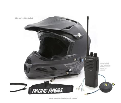 Racing Radios Inc Pit Crew Two Way Communications Helmet Kit Package