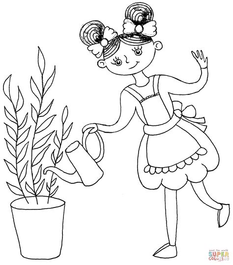 Watering Plants Drawing