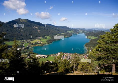 Panorama, Lake Fuschl, Fuschl am See, Salzkammergut, Austria Stock ...