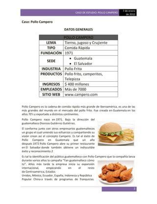 89859892 Caso De Estudio Pollo Campero PDF