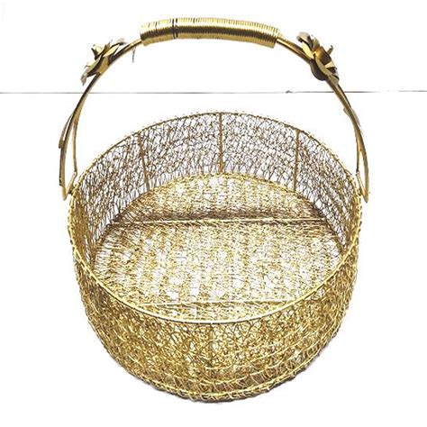 Golden Iron Mesh Hamper Basket Size 10 10 3inch Lxwxh At Best Price