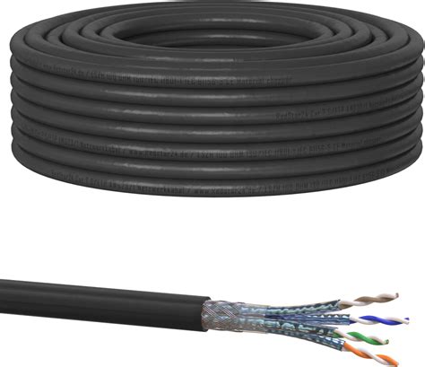 RedStar24 CAT 7 Verlegekabel S FTP 100m Schwarz Ab 88 90