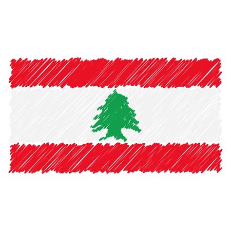 Premium Vector Hand Drawn National Flag Of Lebanon Isolated On A