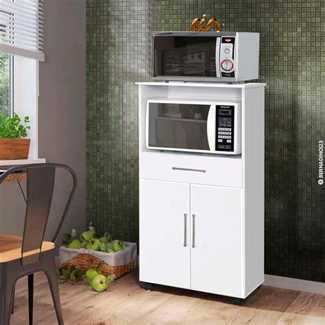 Armário Para Forno e Microondas Branco Luxo Ipê Primus MadeiraMadeira