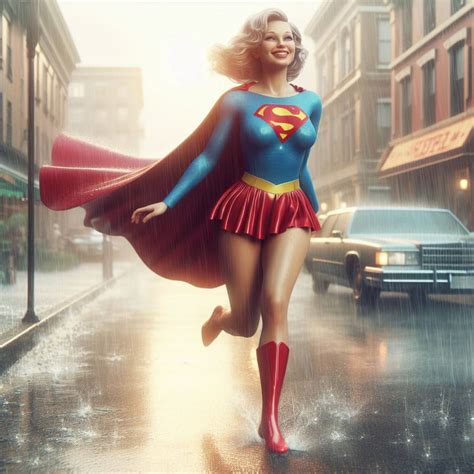 Retro Supergirl In The Rain 1 By Badboyboogie99 On Deviantart