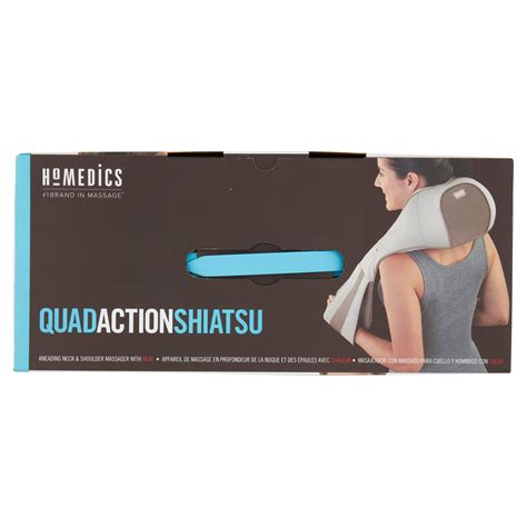 Homedics Quad Action Shiatsu Massager Fpr Neck And Shoulders With Heat And Kneading Model Nms 620hb