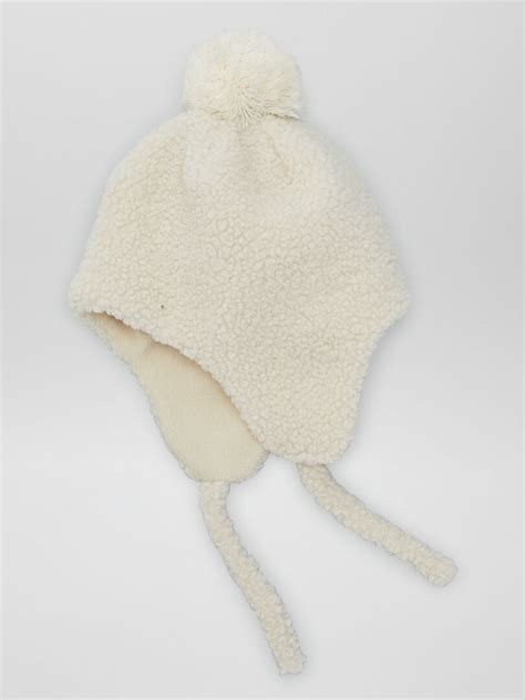 Gorro Em Malha Sherpa Pompom Branco Kiabi