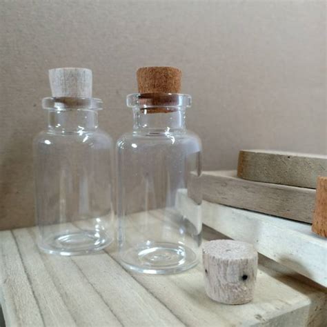 Jual Botol Kaca 15ml Gendut Tutup Kayu Kode TKV15G Shopee Indonesia