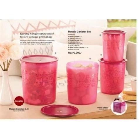 Jual TUPPERWARE MOSAIC CANISTER SET TOPLES KUE LEBARAN YH54634UJ