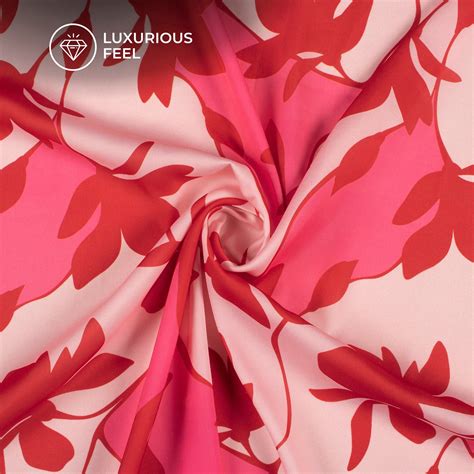 Exclusive Floral Digital Print Imported Satin Fabric Fabcurate