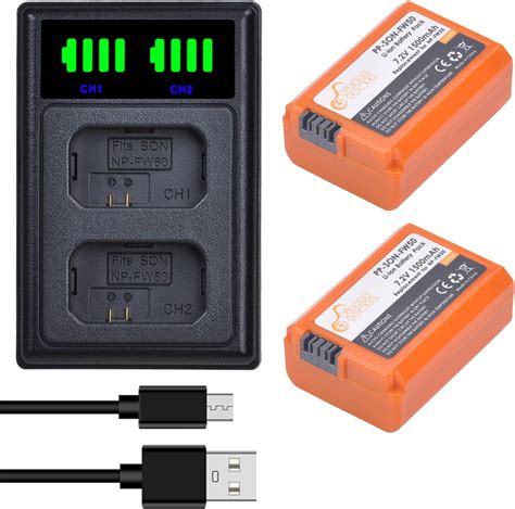 Np Fw Battery Mah Batteries And Led Usb Charger With Type C Port