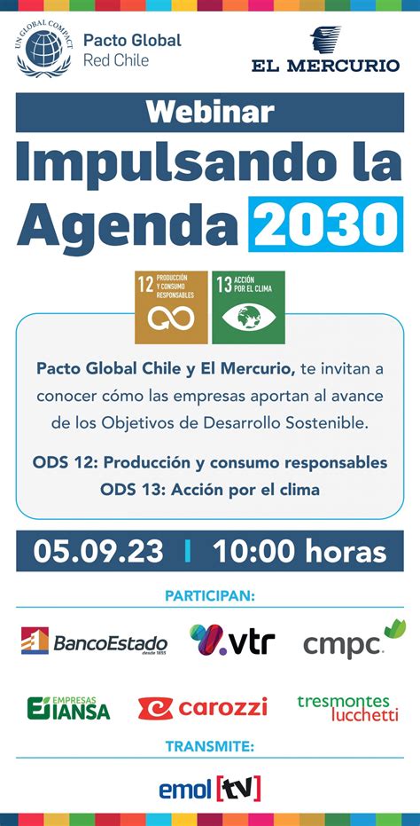 Impulsando La Agenda 2030 Webinar Ods 12 Y 13 Pacto Global Onu