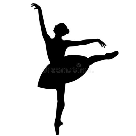 Set Of Different Ballet Poses. Black And White Traces Isolated O Stock Illustration ...