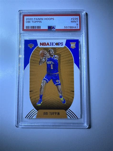 2020 21 Obi Toppin Panini Hoops RC PSA 9 Mint 226 Rookie New York