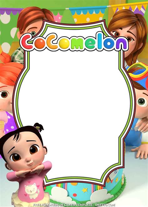 Blank Template Cocomelon Invitation Background