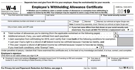 W 4 2020 Form Printable