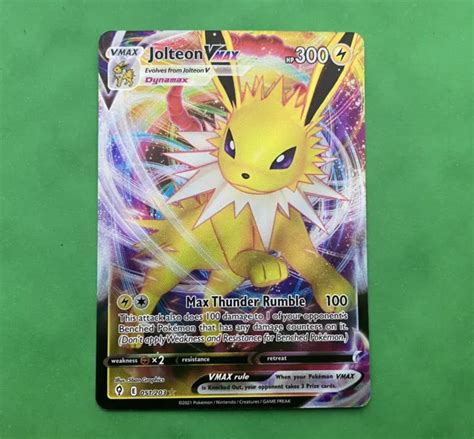 Pokemon Jolteon Vmax Evolving Skies Full Art Holo Mint