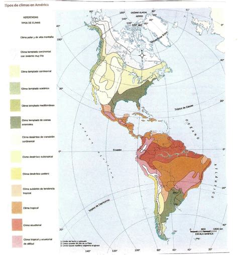 Espacios Americanos: Tipos de climas en América