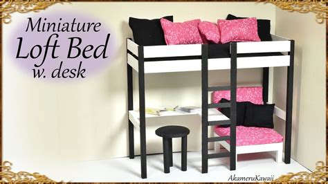 Cute Miniature Loft Bed Diy Doll Craft Tutorial Diy Loft Bed Diy