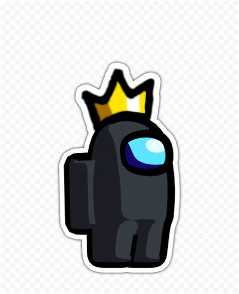 Hd Black Among Us Character Crown Hat Stickers Png Citypng