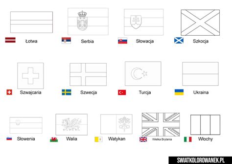 Flagi państw Europejskich ŚwiatKolorowanek pl