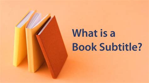 How To Create A Subtitle For A Book