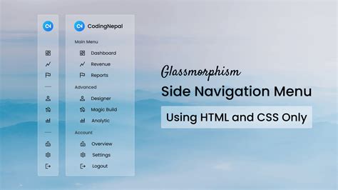 How To Create Glassmorphism Sidebar In Html And Css