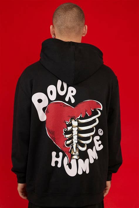 Oversized Skeleton Heart Graphic Hoodie Boohoo Uk