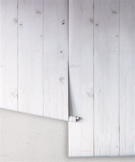 Whitewashed Timber • Realistic Shiplap Wallpaper • Milton & King