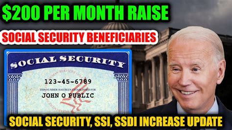 200 Per Month RAISE For Social Security Beneficiaries Social