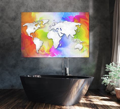 World Map Printable Poster Multicolored, Colorful, Instant Digital ...