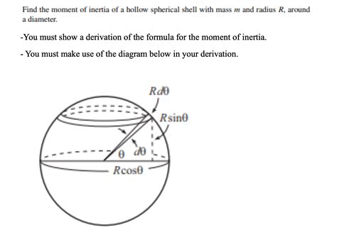 Solved Find The Moment Of Inertia Of A Hollow Spherical