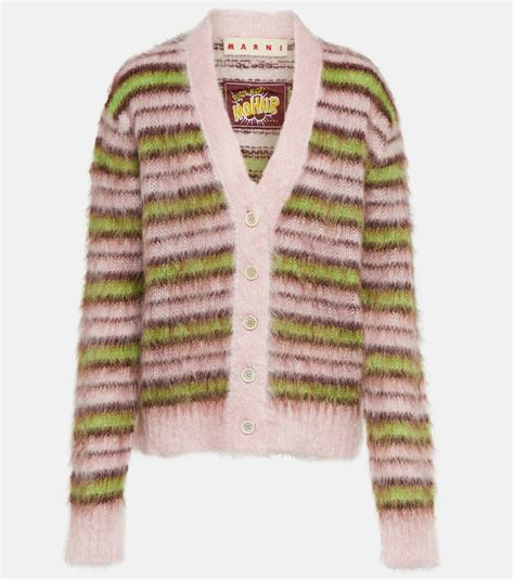 Marni Striped Mohair Blend Cardigan Marni