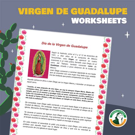 La Virgen De Guadalupe Spanish Worksheets Made By Teachers