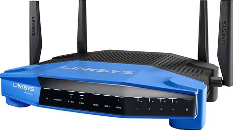 Best Buy Linksys AC1900 Dual Band Wi Fi Router Black Blue WRT1900ACS