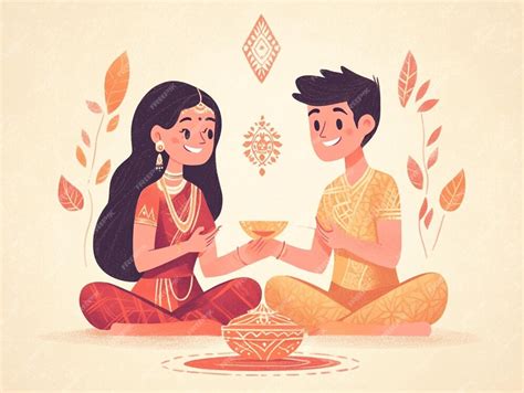 Brothersister Ritual Celebrating Bhai Dooj Festival Premium Ai