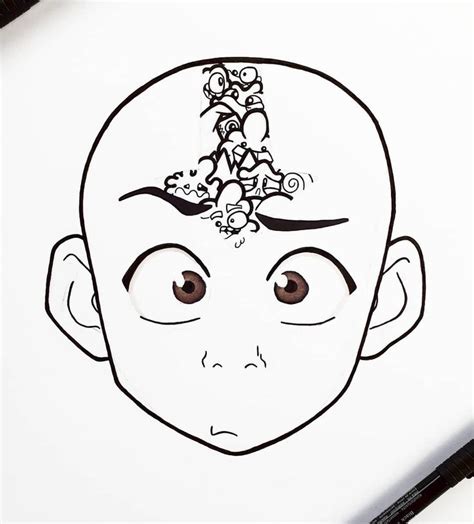 Avatar The Last Airbender Aang Doodle Art Black And White Doodle Art