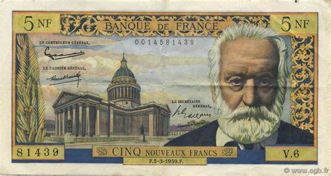 Nouveaux Francs Victor Hugo France F P Banknotes