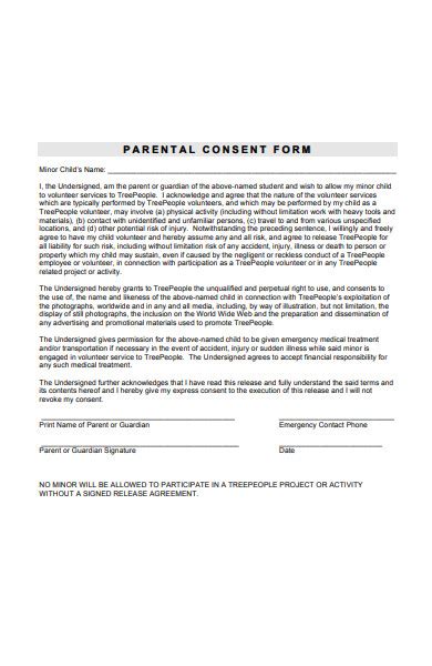 Free Sample Parental Consent Forms In Pdf Ms Word