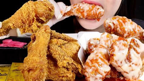 Asmr Korean Fried Chicken Eating Sounds Mukbang